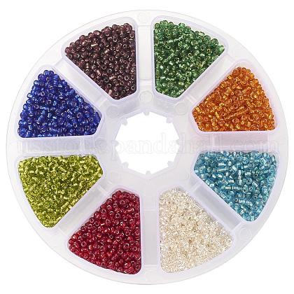 Multicolor 12/0 Transparent Glass Seed Beads Diameter 2mm Loose Beads 1 Box for Jewelry Making US-SEED-PH0001-23-1