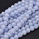 Round Natural Blue Lace Agate Bead Strands US-G-F289-27-8mm-1