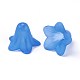 Blue Frosted Transparent Acrylic Flower Beads US-X-PLF018-10-2