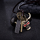 Adjustable Men's Zinc Alloy Pendant and Leather Cord Lariat Necklaces US-NJEW-BB15998-3