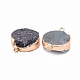 Plated Natural Druzy Agate Links connectors US-G-R275-05-2