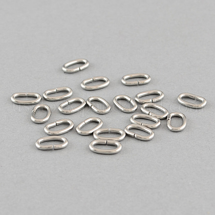 304 Stainless Steel Open Jump Rings Oval Jump Rings US-X-STAS-Q186-03-8x5mm-1