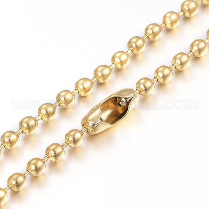 304 Stainless Steel Ball Chain Necklaces Making US-MAK-I008-01G-B02-1