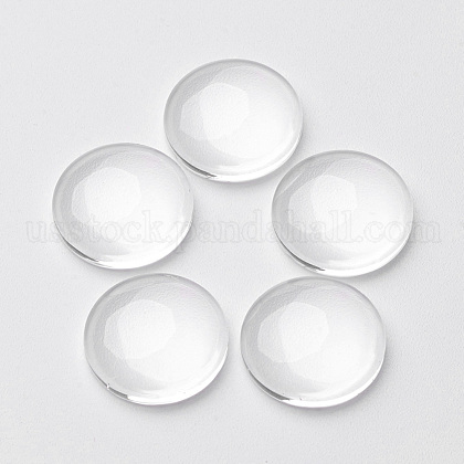 Flat Back Clear Transparent Dome Oval Shape Glass Cabochons Diameter 14mm for Photo Craft Jewelry Making US-GGLA-PH0002-02D-1