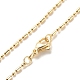 Brass Ball and Column Link Chains Necklace for Women US-NJEW-P265-01A-G-1