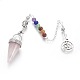 Chakra Jewelry Natural Rose Quartz Cone Dowsing Pendulums US-G-G771-E06-2