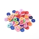 Flat Round Eco-Friendly Handmade Polymer Clay Beads US-CLAY-R067-8.0mm-M1-4