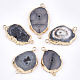 Electroplate Natural Druzy Agate Links connectors US-G-T112-07A-1