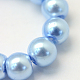 Baking Painted Pearlized Glass Pearl Round Bead Strands US-HY-Q330-8mm-24-3