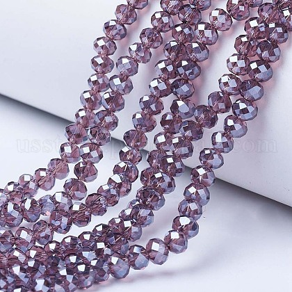 Electroplate Glass Beads Strands US-EGLA-A034-T10mm-A05-1