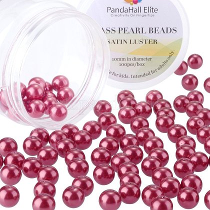 PandaHall Elite Pearlized Glass Pearl Round Beads US-HY-PH0001-10mm-038-1