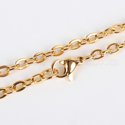304 Stainless Steel Cable Chain for Necklace Making US-STAS-P045-03G-1