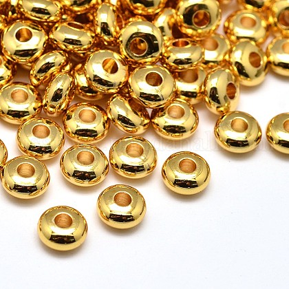 Brass Flat Round Spacer Beads US-X-KK-M085-22G-NR-1