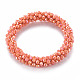 AB Color Plated Faceted Opaque Glass Beads Stretch Bracelets US-BJEW-S144-003D-04-2