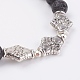 Lava Rock & Mixed Stone Stretch Bracelets US-BJEW-JB03532-01-2