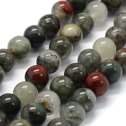 Natural African Bloodstone Beads Strands US-G-G763-08-6mm-1