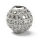CZ Brass Micro Pave Grade AAA Clear Color Cubic Zirconia Round Beads US-KK-O065-8mm-05P-NR-6