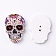 Skull 2-Hole Printed Wooden Buttons US-BUTT-M014-35-2
