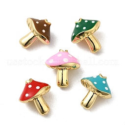 Rack Plating Brass Enamel Beads US-KK-Q795-05G