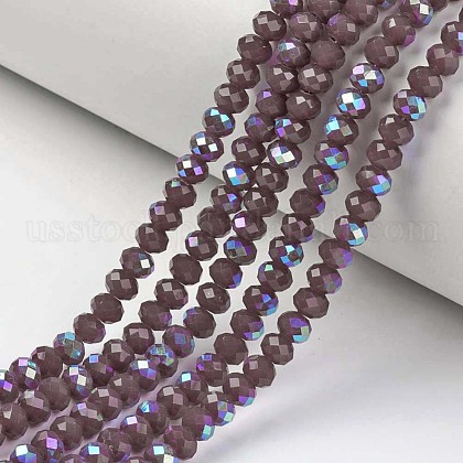 Electroplate Glass Beads Strands US-EGLA-A034-J6mm-L02-1