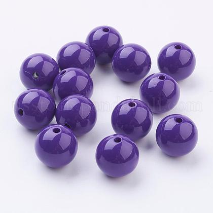 Round Bubblegum Chunky Acrylic Beads US-PAB709Y-11-1