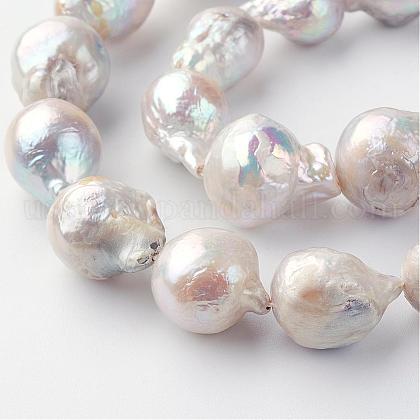 Natural Baroque Pearl Keshi Pearl Beads Strands US-PEAR-R064-09-1