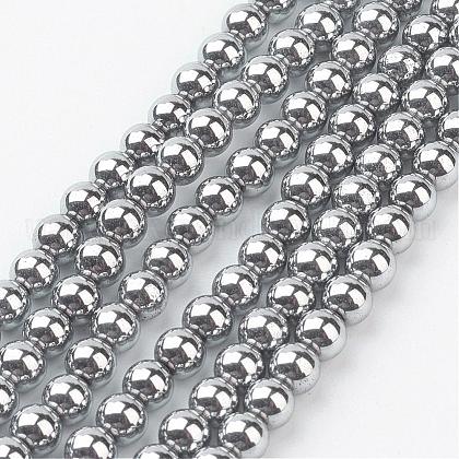 Vacuum Plating Non-Magnetic Synthetic Hematite Beads Strands US-G-D010-1-1