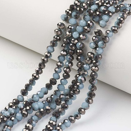 Electroplate Glass Beads Strands US-EGLA-A034-J8mm-P07-1