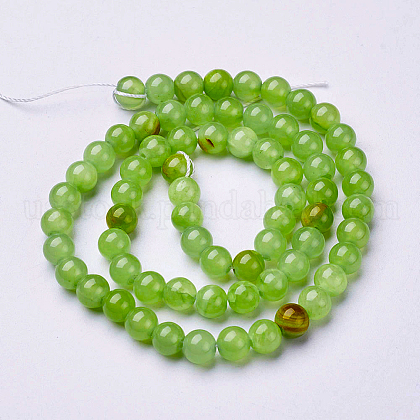 Natural Flower Jade Beads Strands&nbsp;US-GSR8mmC193-3