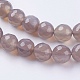Natural Grey Agate Beads Strands US-G-G580-8mm-08-3