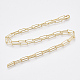 Brass Round Oval Paperclip Chain Necklace Making US-MAK-S072-04B-G-2
