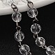 Handmade Faceted Round Transparent Glass Beads Chains for Necklaces Bracelets Making US-AJEW-JB00153-01-1