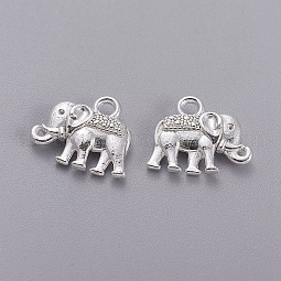 Vintage Elephant Charms US-PALLOY-ZN-47017-S-FF
