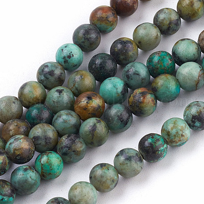 Natural African Turquoise(Jasper) Beads Strands US-TURQ-G037-6mm-1