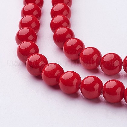 Natural Mashan Jade Round Beads Strands&nbsp;US-G-D263-8mm-XS31-2