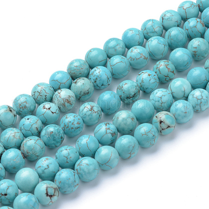 Natural Green Turquoise Beads Strands US-G-T055-6mm-12-1
