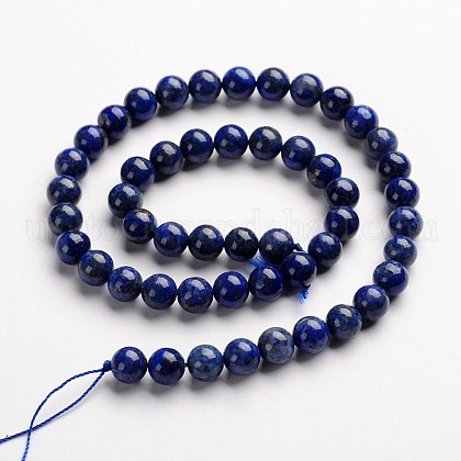 Round Dyed & Natural Lapis Lazuli Gemstone Bead Strands&nbsp;US-G-J333-05-8mm-3