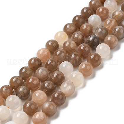 Natural Multi-Moonstone Beads Strands US-G-J157-8mm-06-1
