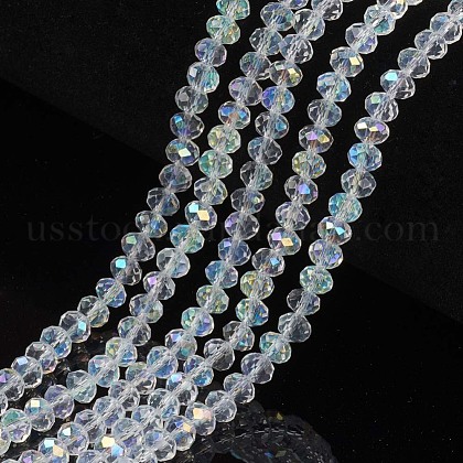 Electroplate Glass Beads Strands US-EGLA-A034-T6mm-L19-1