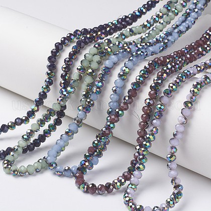 Electroplate Glass Beads Strands US-EGLA-A034-J6mm-Q-1