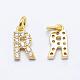 Brass Micro Pave Grade AAA Cubic Zirconia Charms US-ZIRC-P067-11G-R-NR-1
