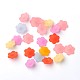Mixed Color Transparent Frosted Acrylic Flower Bead Caps US-X-PL561M-2
