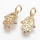 Brass Micro Pave Cubic Zirconia Charms US-ZIRC-G079-03G-NR-2