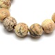 Frosted Natural Picture Jasper Round Bead Strands US-G-M064-6mm-05-2