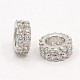 Brass Micro Pave Cubic Zirconia Beads Flat Round Spacer US-ZIRC-D026-07P-1