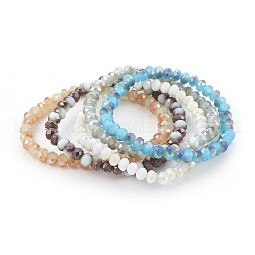 Electroplate Glass Beads Stretch Bracelets US-BJEW-JB04021