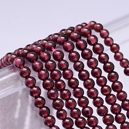 Mo Chesapeake Import Natural Grade A Garnet Round Beads Strands US-G-E300-A-4mm