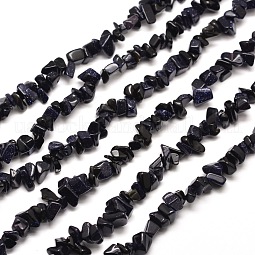 Synthetic  Blue Goldstone Chip Bead Strands US-G-M205-41