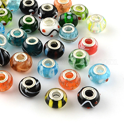 Rondelle Mixed Style Handmade Lampwork European Large Hole Beads US-LPDL-R007