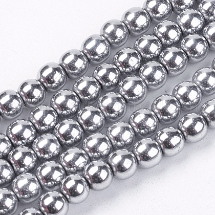 Non-Magnetic Synthetic Hematite Beads Strands US-X-G-S096-6mm-3-1